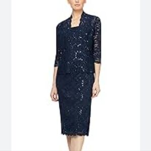 SLNY 2-PIECE SEQUINED DRESS